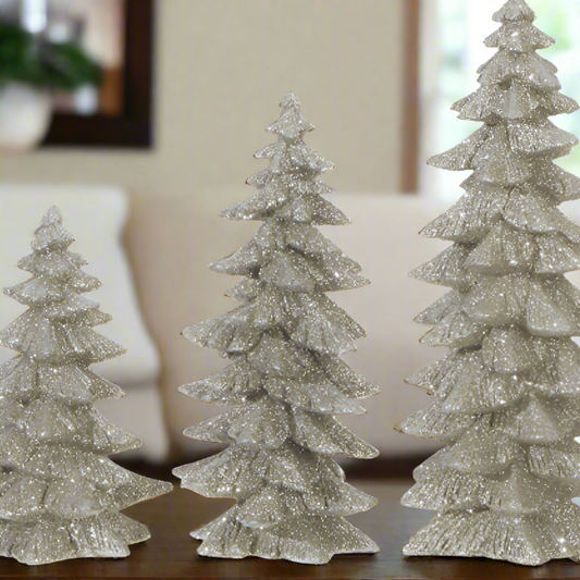 Arbre à paillettes argentées