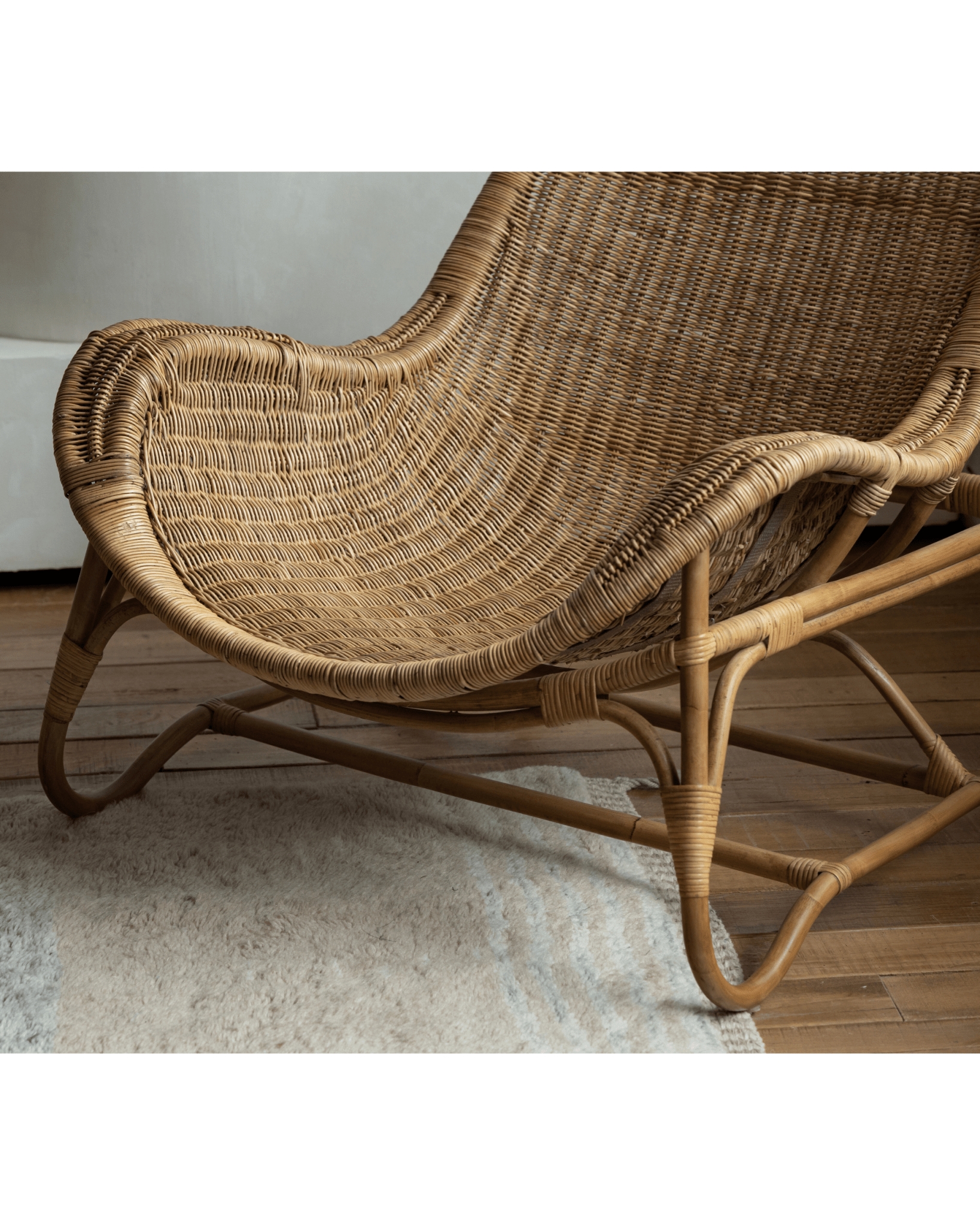 Chaise longue en rotin Buffier