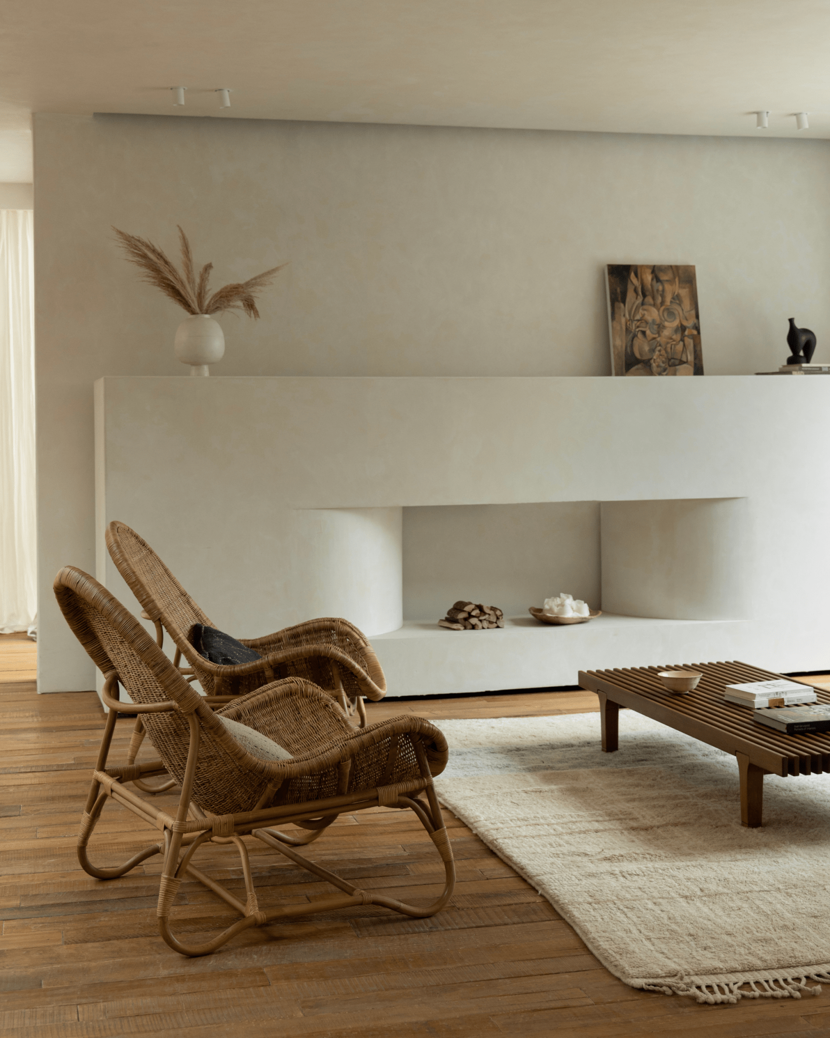 Chaise longue en rotin Buffier