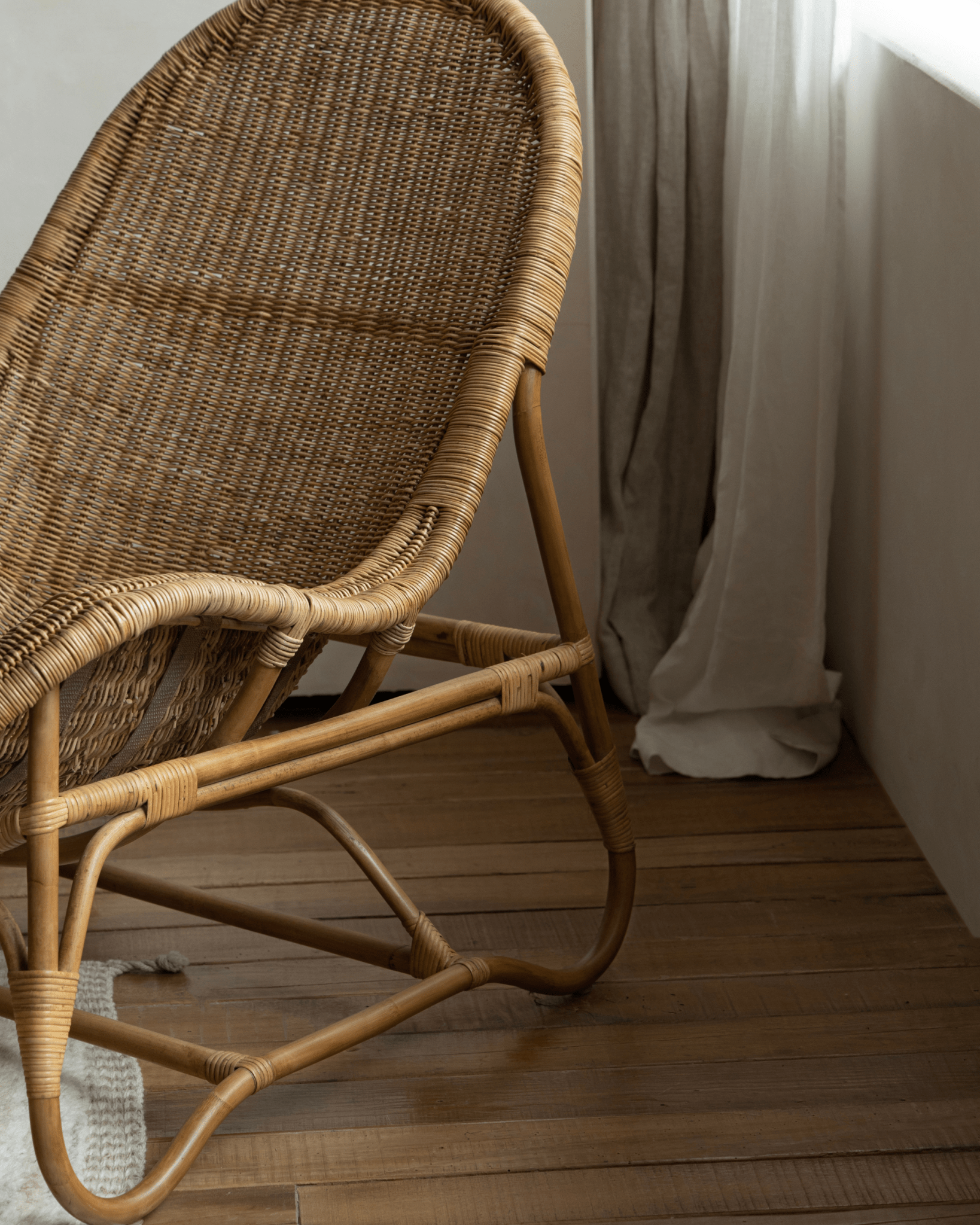 Chaise longue en rotin Buffier