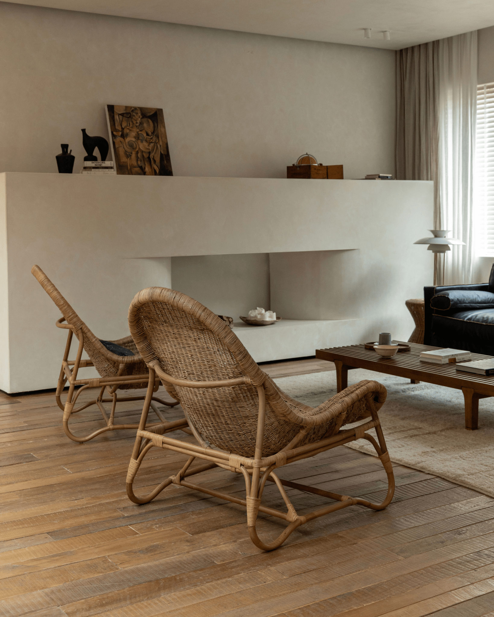 Chaise longue en rotin Buffier