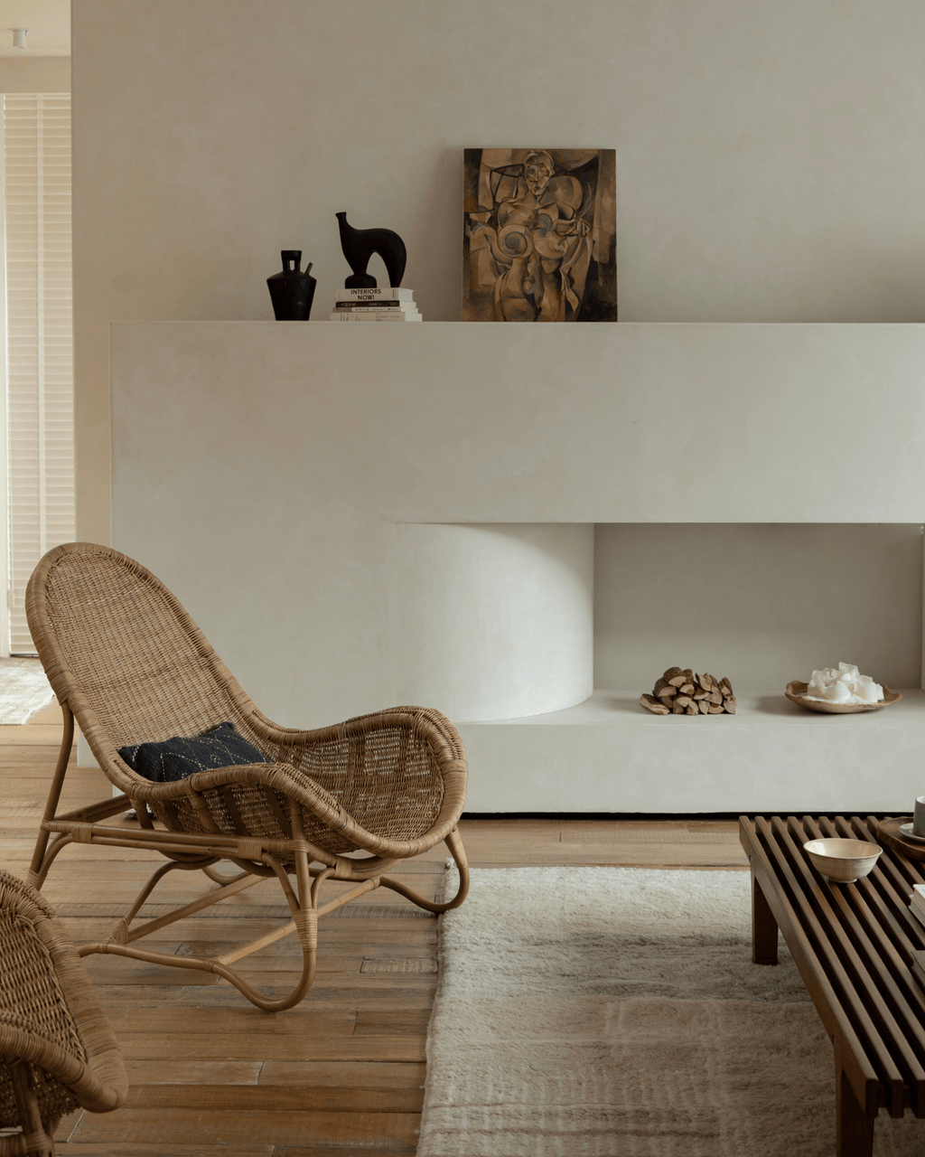 Chaise longue en rotin Buffier