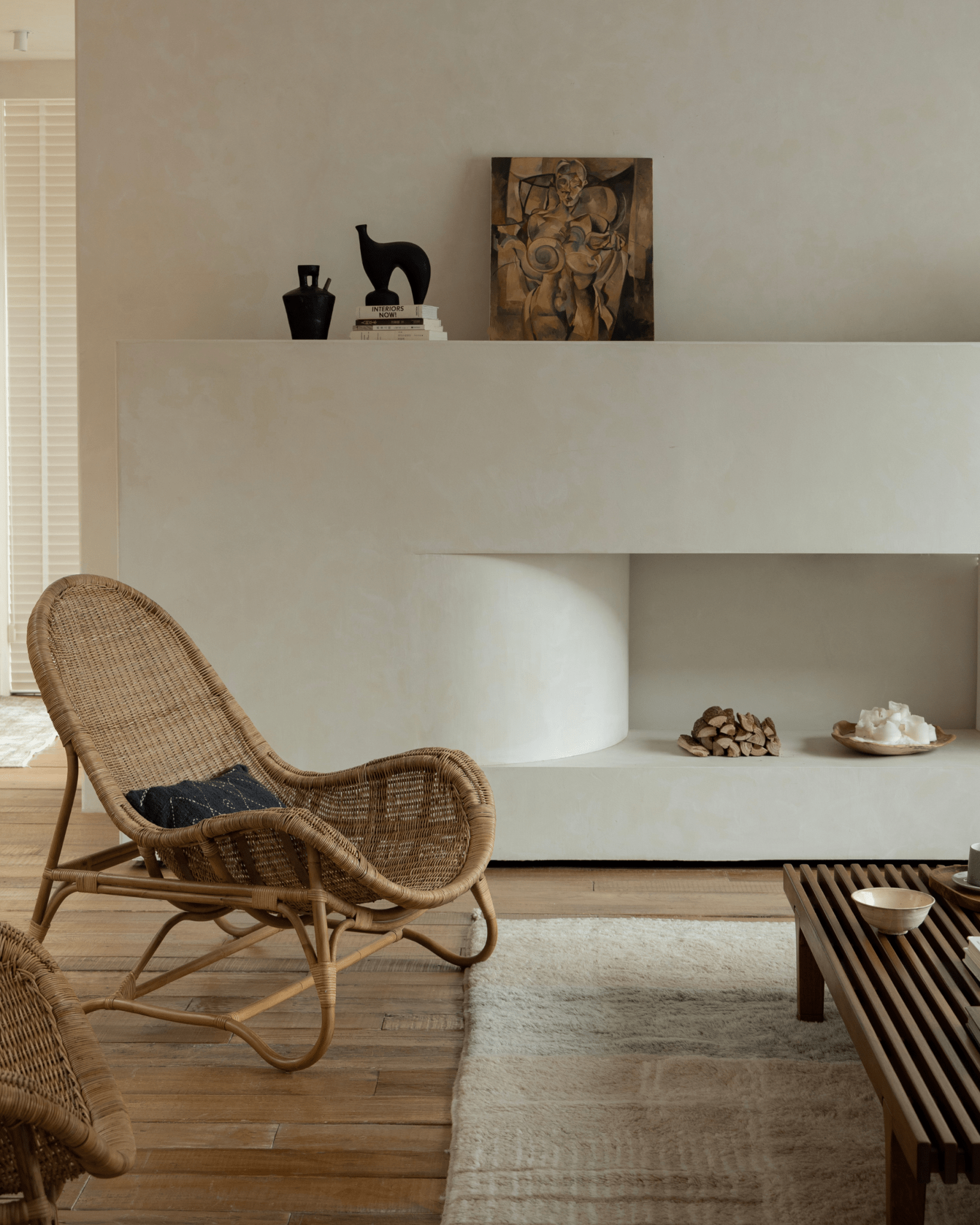 Chaise longue en rotin Buffier