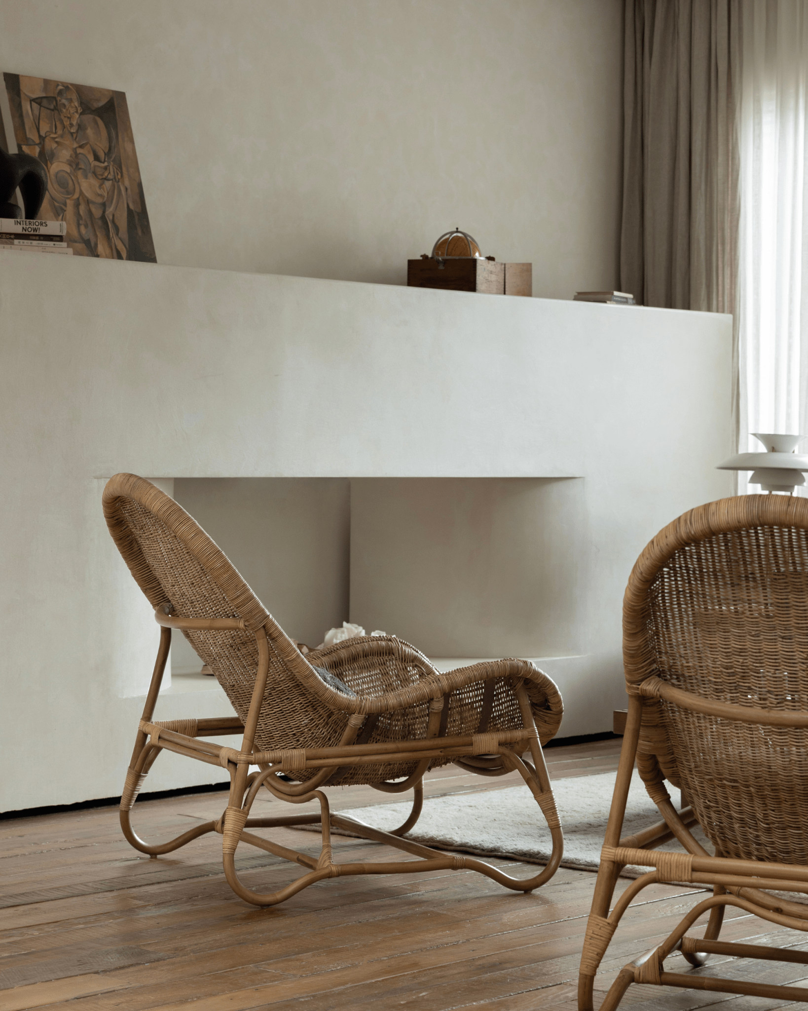 Chaise longue en rotin Buffier