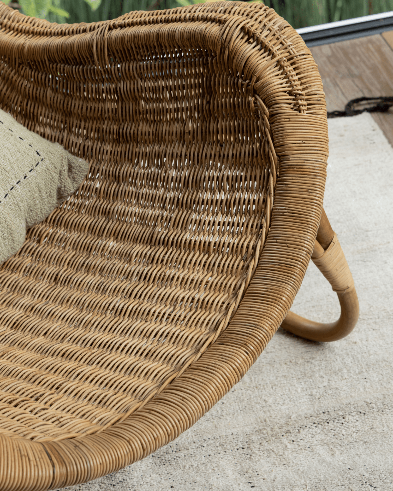 Chaise longue en rotin Buffier