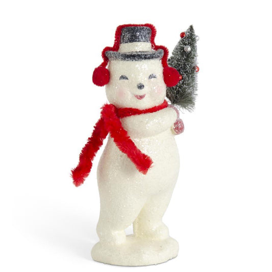Snowman Holding Tree