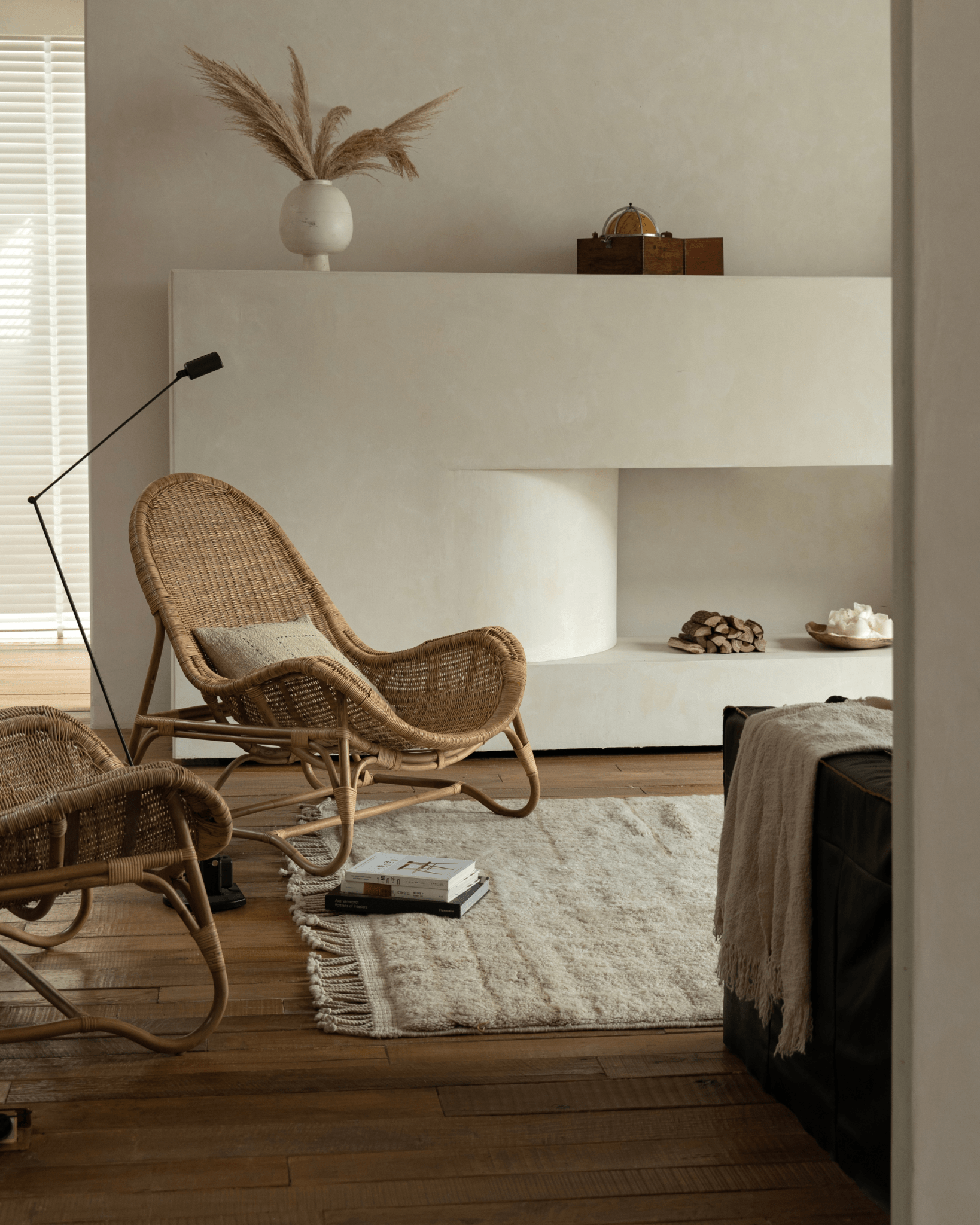 Chaise longue en rotin Buffier