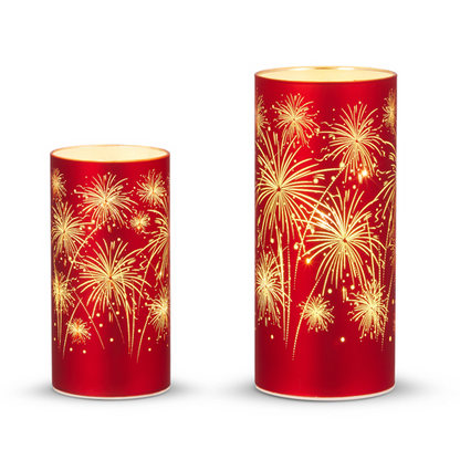 Fireworks LED Etched Lantern