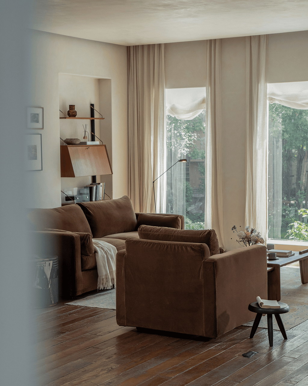 Fauteuil en velours Sofia