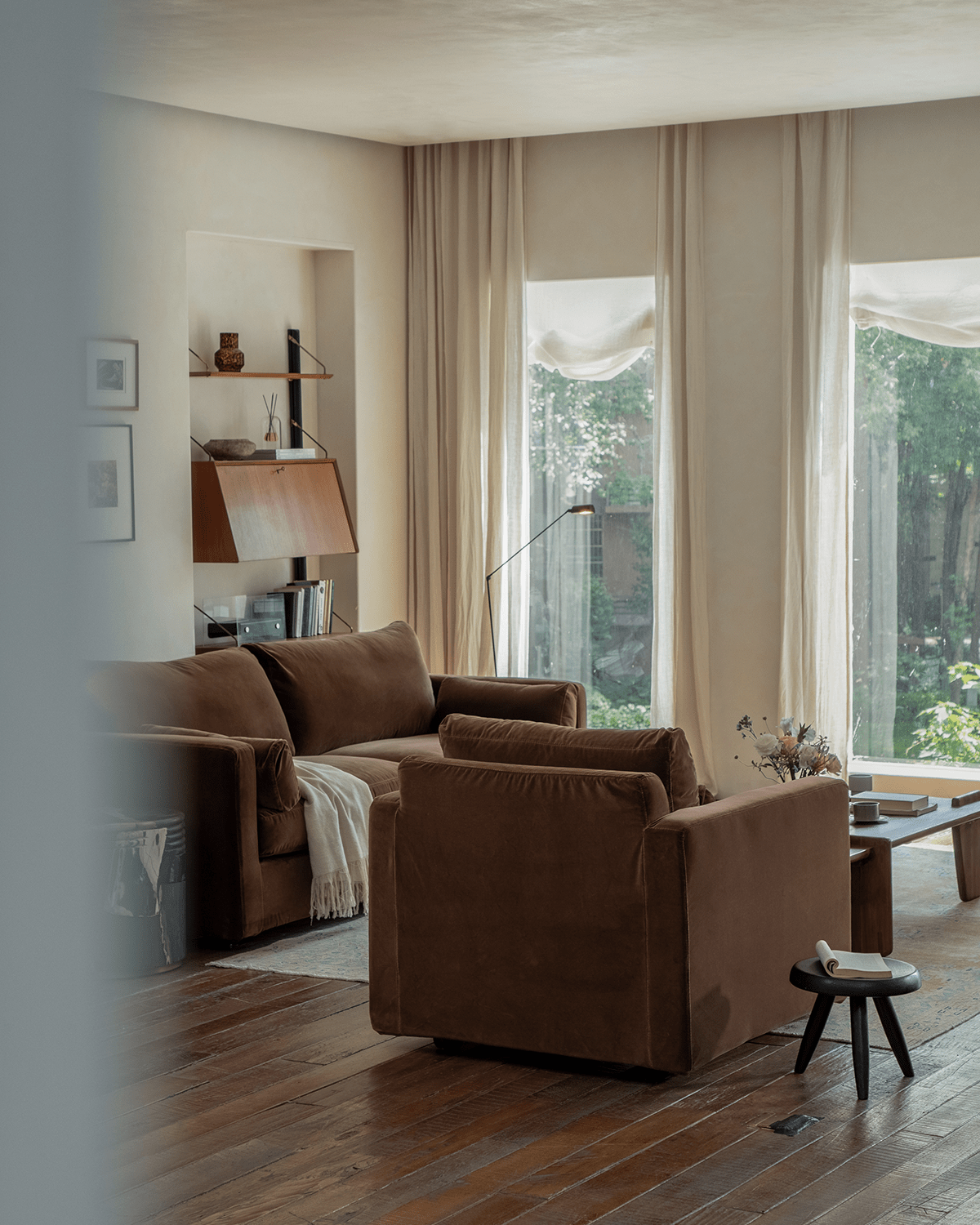 Fauteuil en velours Sofia