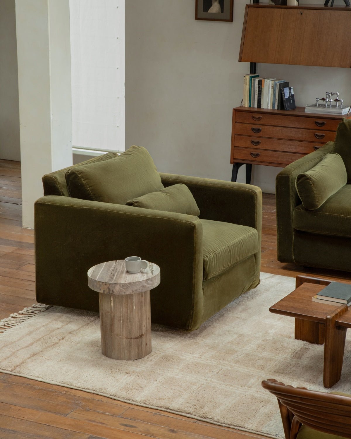 Fauteuil en velours Sofia