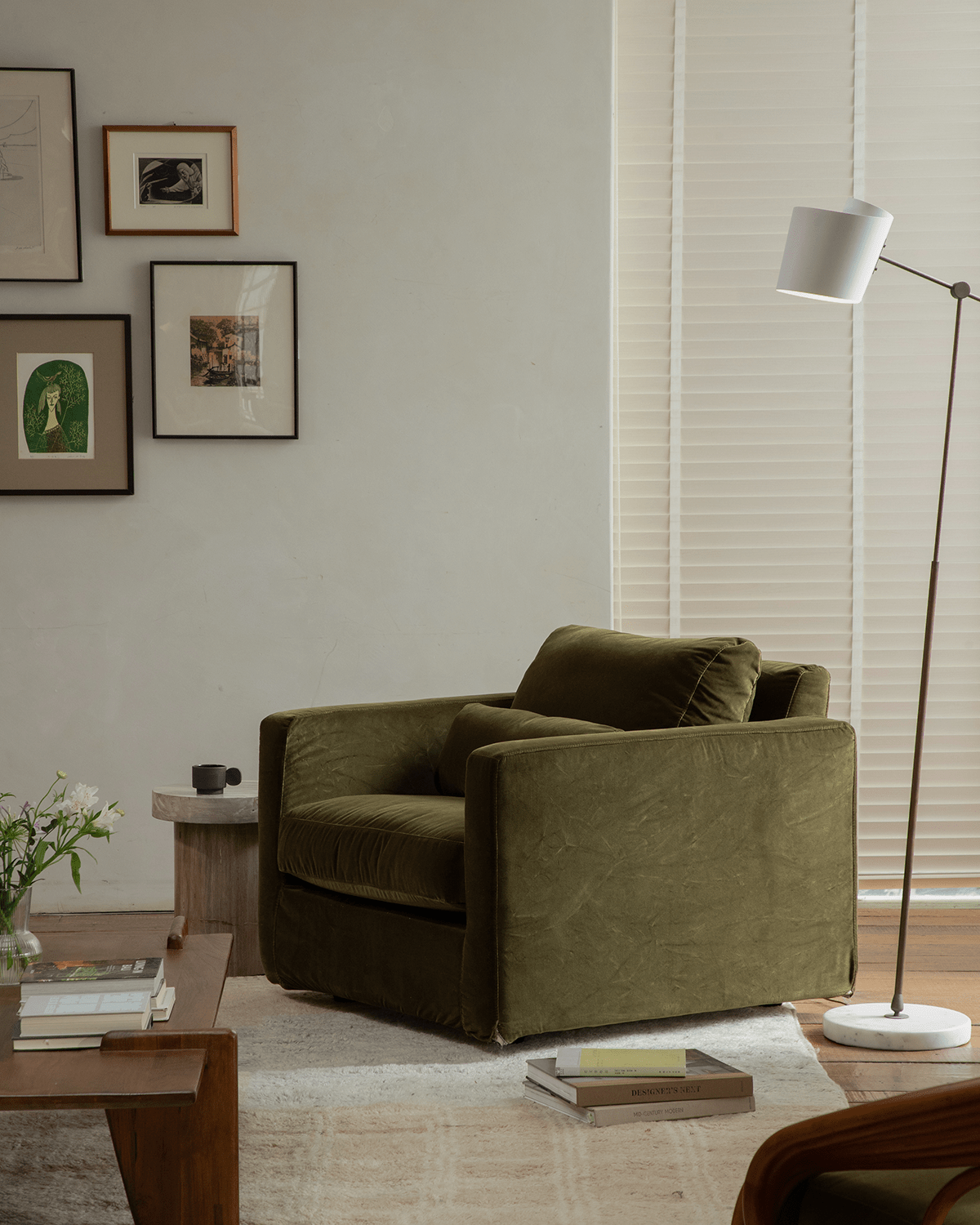 Fauteuil en velours Sofia