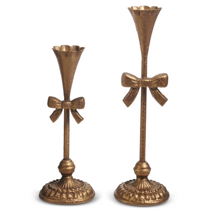 Gold Bow Candlestick