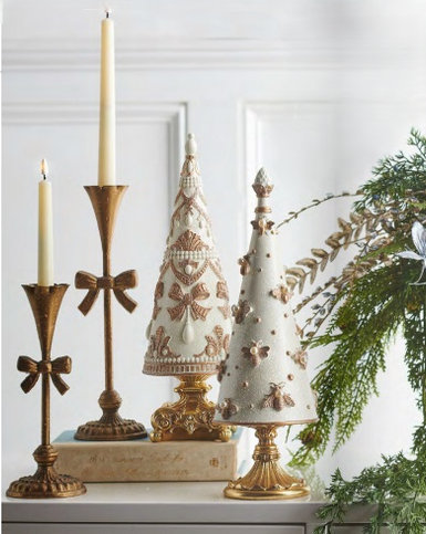 Gold Bow Candlestick