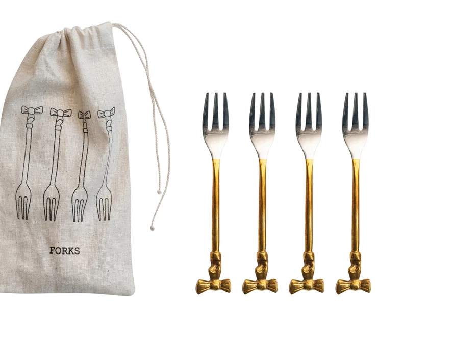 Gold Bow Appetizer Utinsels