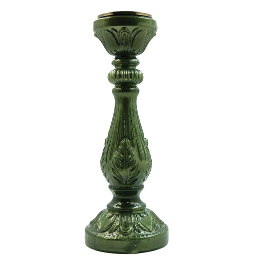Emerald Embossed Cand Holder