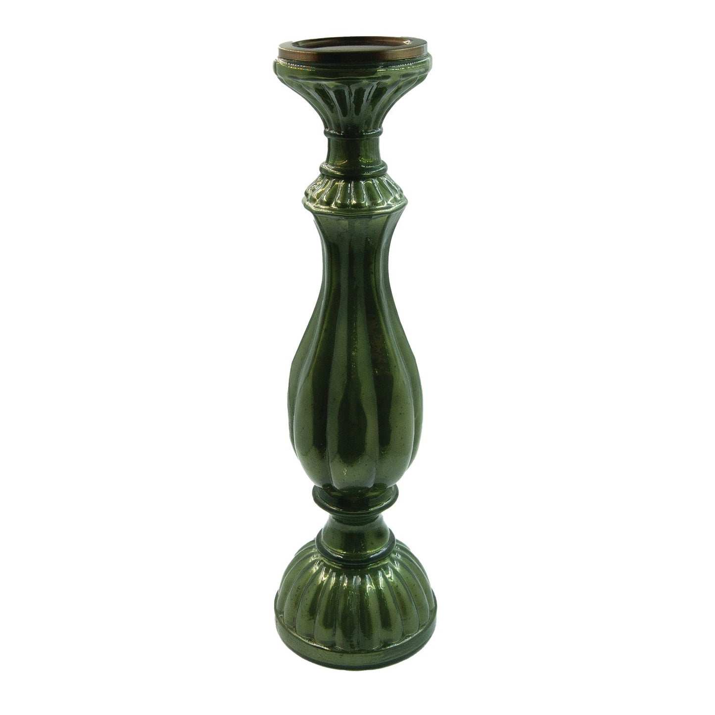 Emerald Embossed Cand Holder